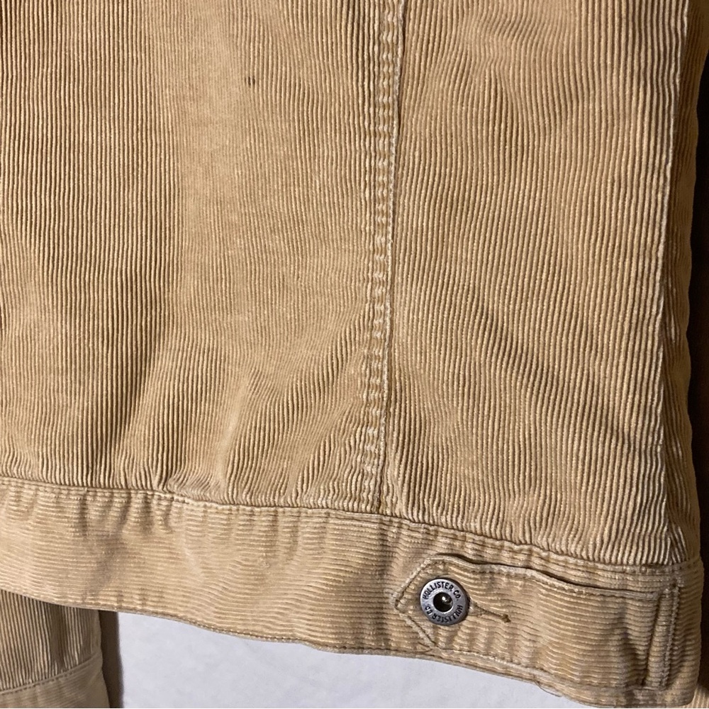 Hollister Size S Corduroy Bomber Jacket w/ Faux Fur Neck and Zipper Front - Picture 13 of 16